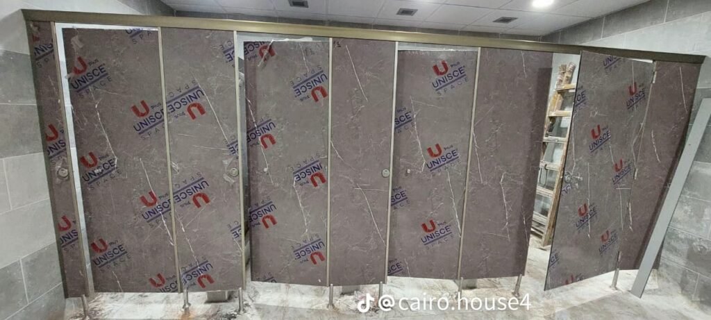Grey Marble compact HPL cubicles installed by Cairo House in Cairo