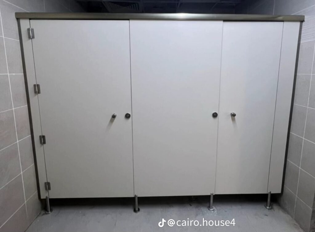 White compact HPL cubicle bank by Cairo House, the best compact HPL company in Egypt