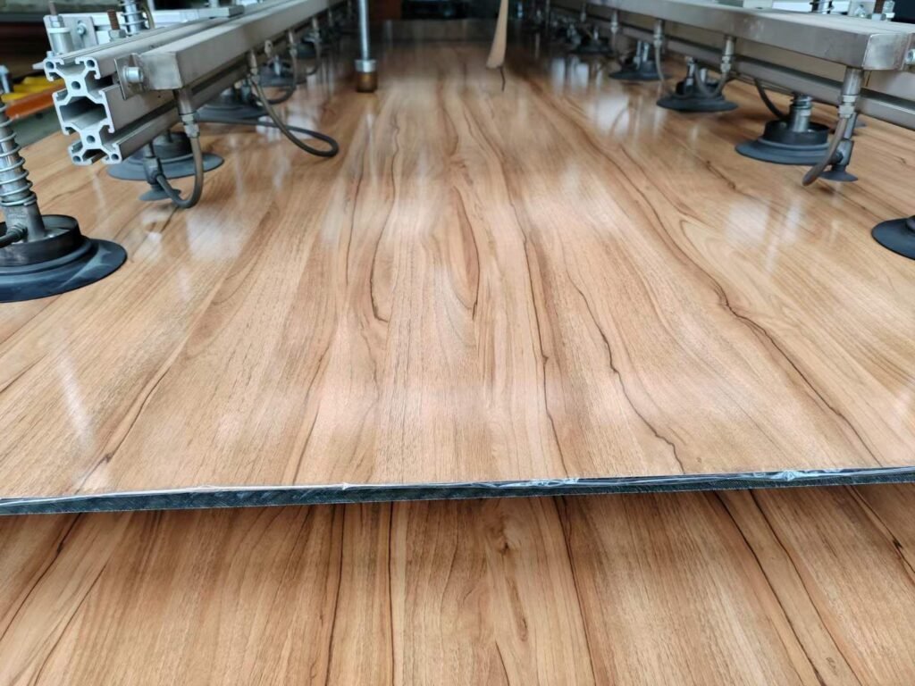 Wood finish raised access floor panels laid over pedestals in Cairo. Alongside compact HPL partitions in Cairo, Cairo House supplies and installs raised flooring systems for offices, control rooms and data centres.