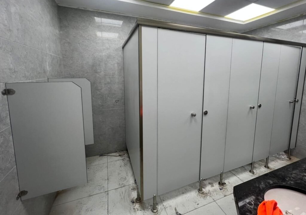 Light Grey compact HPL cubicles installed by Cairo House in Cairo