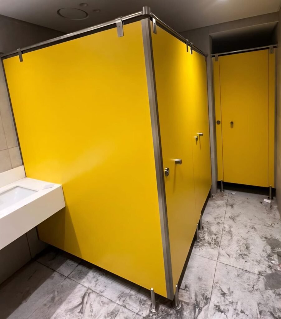 Yellow compact HPL cubicles installed by Cairo House in Cairo